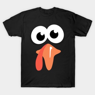 Silly Turkey Face Funny Thanksgiving Fall Joke Humor Tee T-Shirt